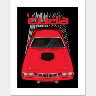 Plymouth Barracuda 1971 - Red Posters and Art